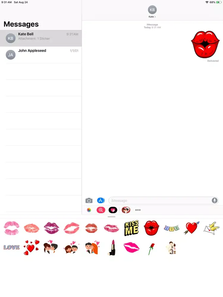 Kiss-Emojis Stickers iPad  スクリーンショット