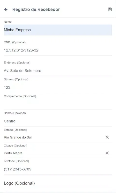Tangkapan layar Gerador Recibo