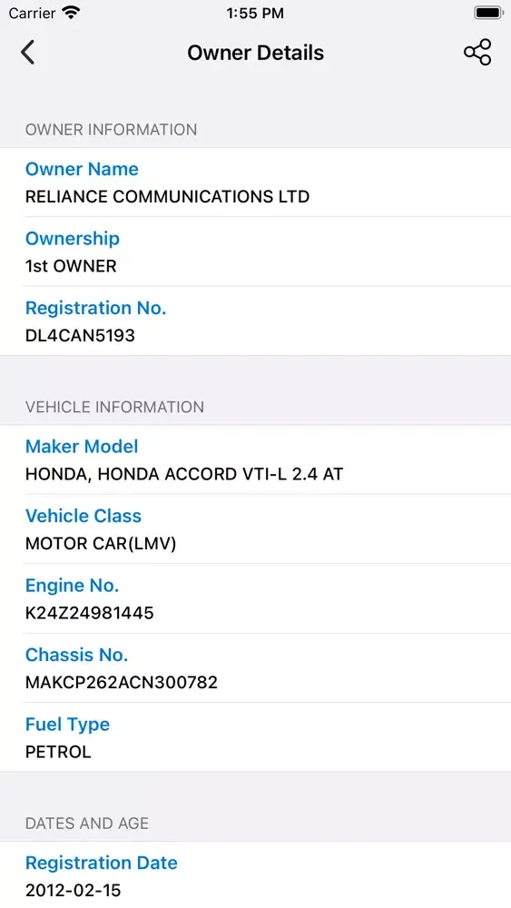 Indian RTO Vehicle Information 스크린샷
