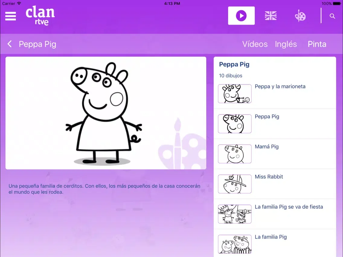ภาพหน้าจอของ RTVE Clan iPad 