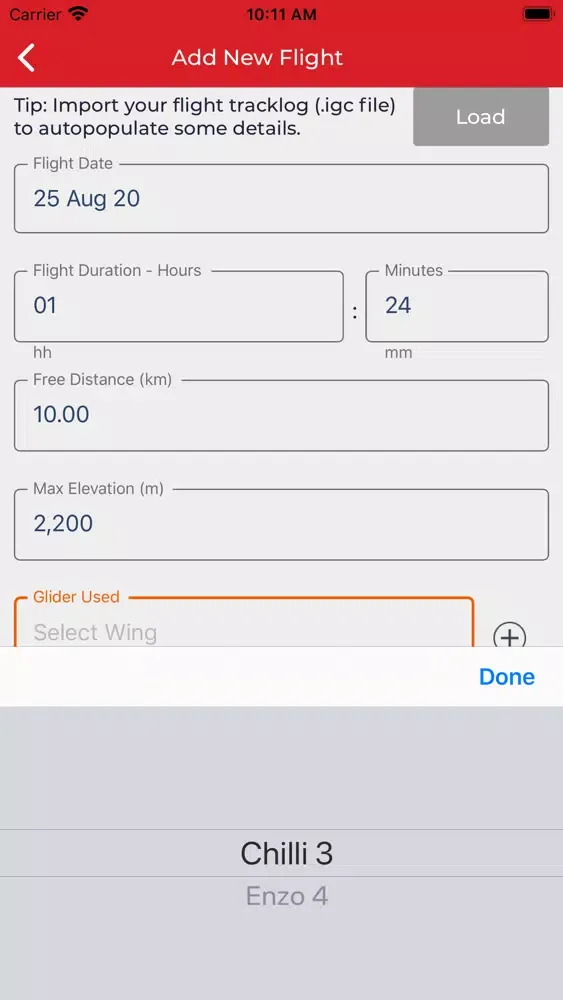 Paragliding Logbook スクリーンショット