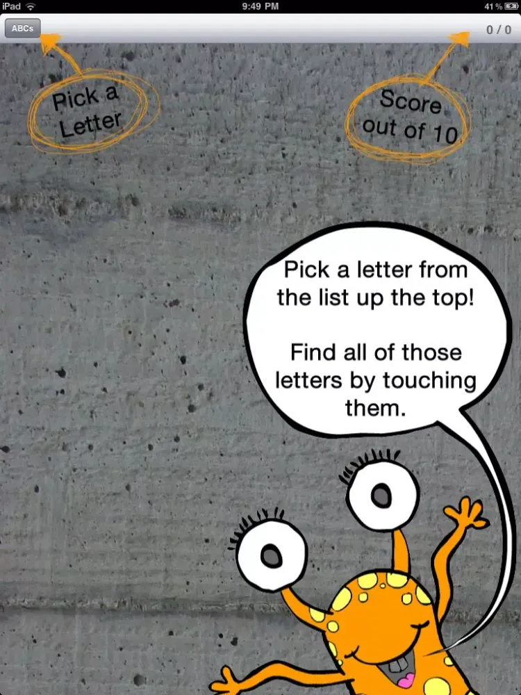 Tangkapan layar Letter Find iPad 
