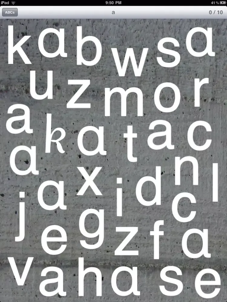 Tangkapan layar Letter Find iPad 