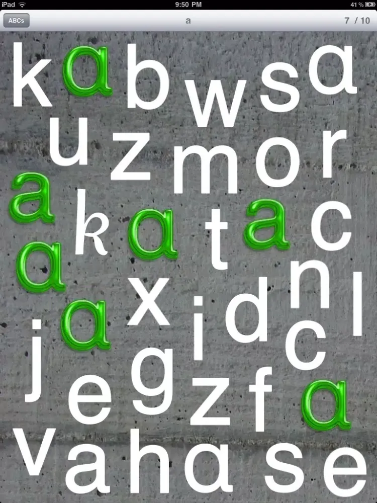 Tangkapan layar Letter Find iPad 