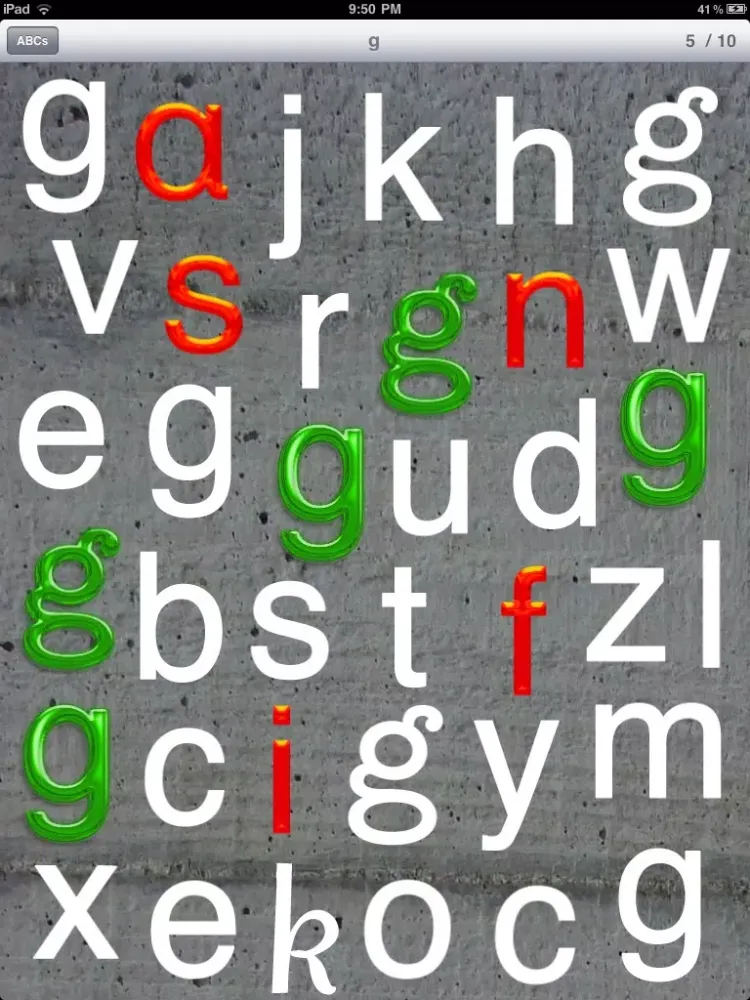 Tangkapan layar Letter Find iPad 