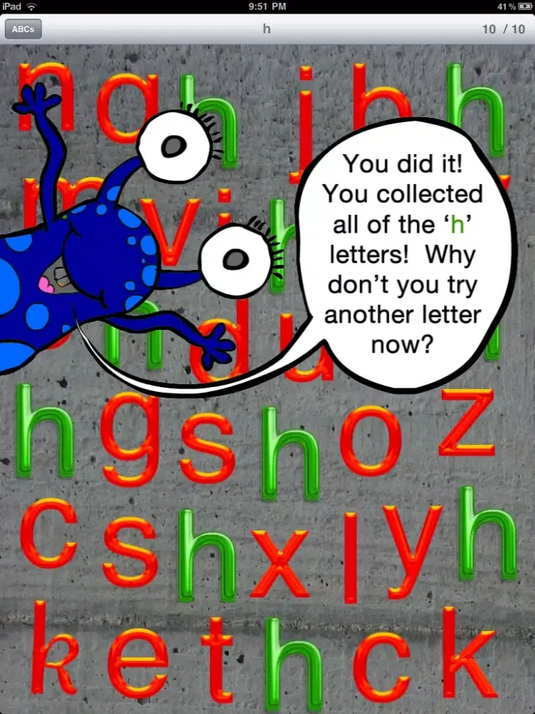 Tangkapan layar Letter Find iPad 