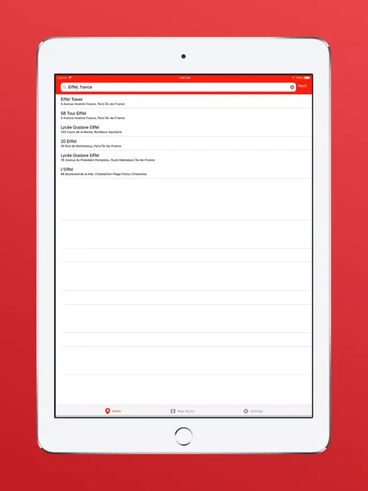 Tangkapan layar Fake GPS Location GO iPad 