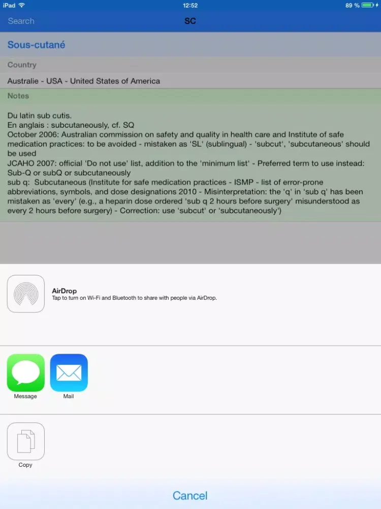 Tangkapan skrin MediBrev iPad 