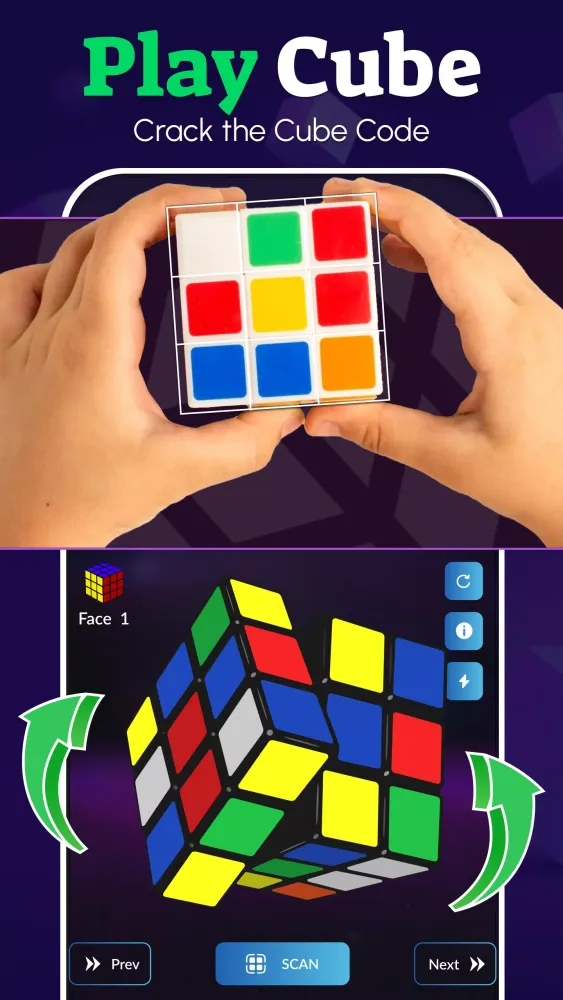 Rubik's Cube Solver: 3×3 Cube Ekran Görüntüleri