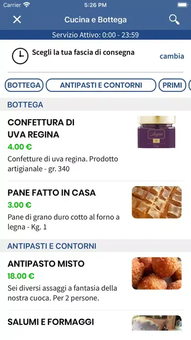 Ảnh chụp màn hình của Cucina e Bottega