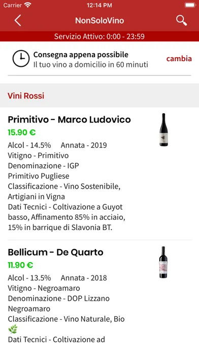 NonSoloVino Ekran Görüntüleri