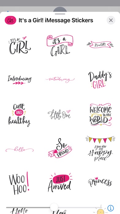 ภาพหน้าจอของ It's a Girl! iMessage Stickers