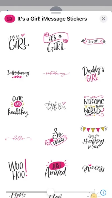 ภาพหน้าจอของ It's a Girl! iMessage Stickers