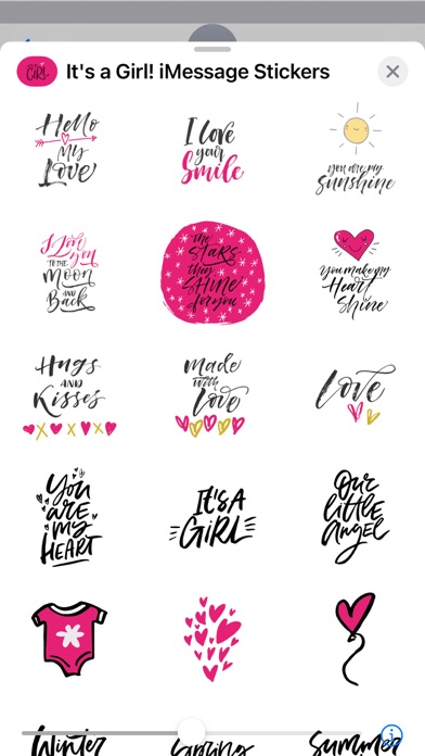 ภาพหน้าจอของ It's a Girl! iMessage Stickers