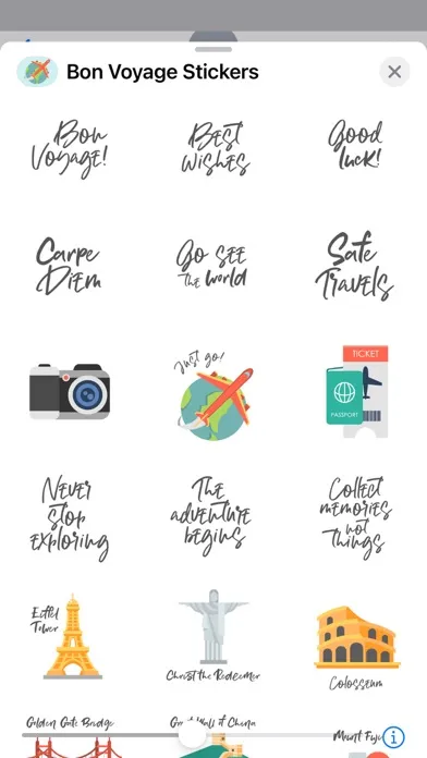 Tangkapan layar Bon Voyage Stickers