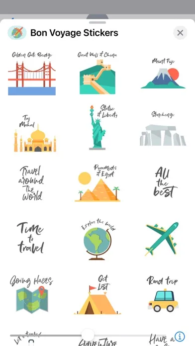 Tangkapan layar Bon Voyage Stickers