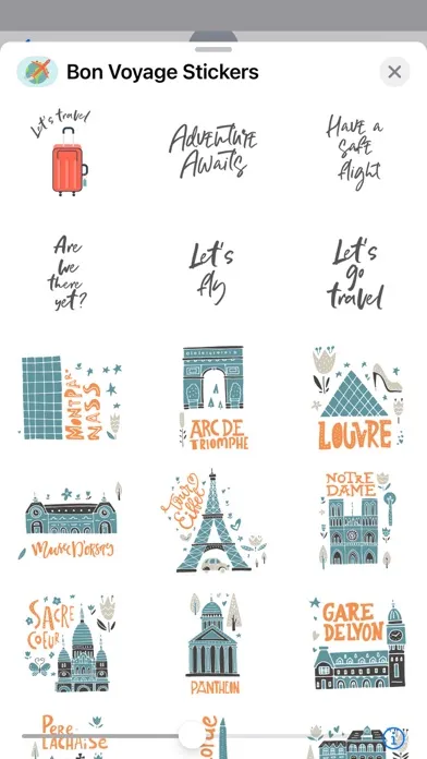 Tangkapan layar Bon Voyage Stickers