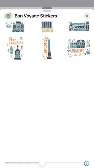 Tangkapan layar Bon Voyage Stickers