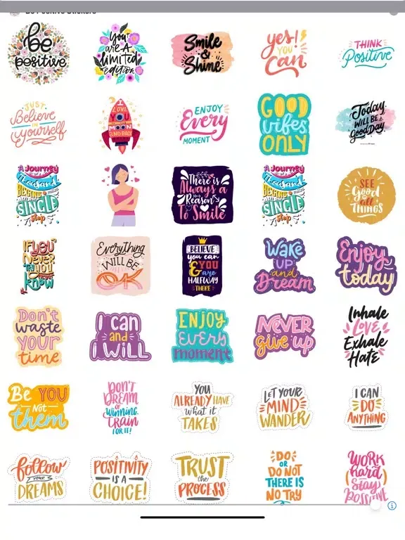 Be Positive Stickers iPad  Ekran Görüntüleri