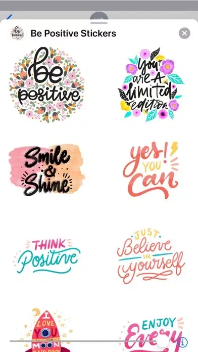 Be Positive Stickers Ekran Görüntüleri
