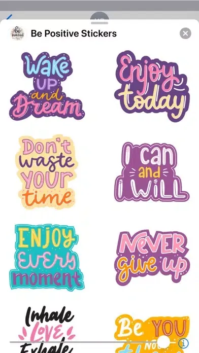 Be Positive Stickers Ekran Görüntüleri