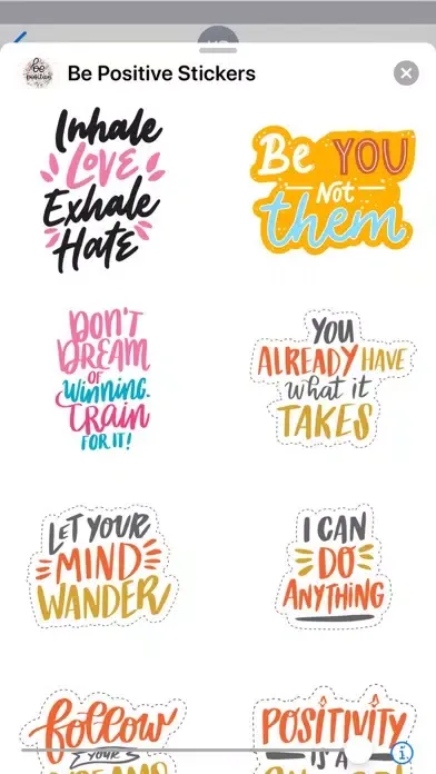 Be Positive Stickers Ekran Görüntüleri