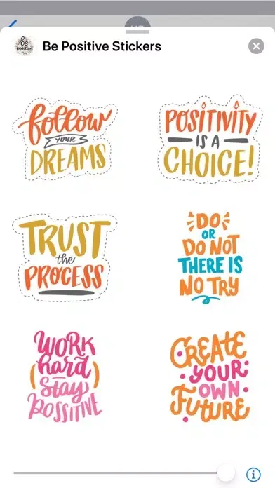 Be Positive Stickers Ekran Görüntüleri