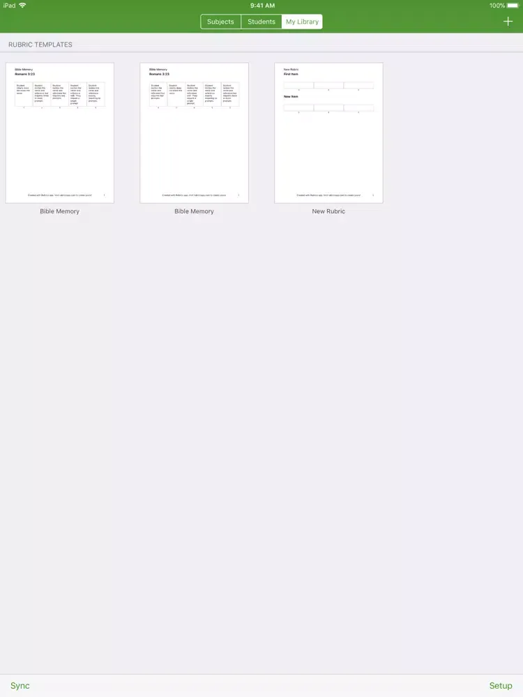 Rubrics iPad  سکرین شاٹس