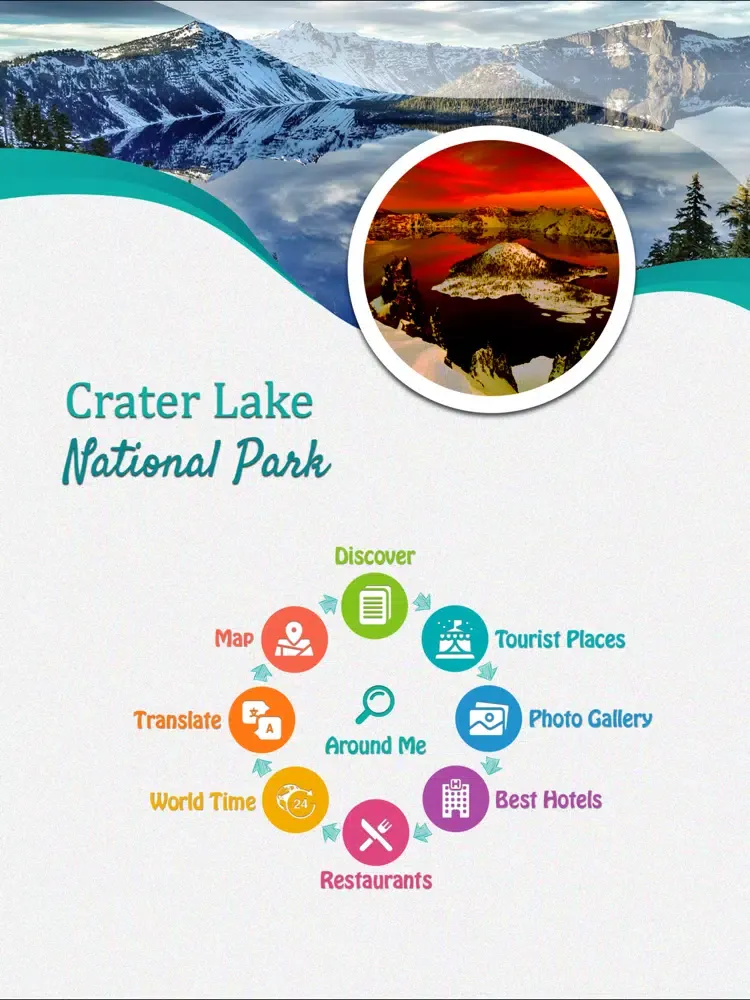 Ảnh chụp màn hình của Crater Lake National Park iPad 
