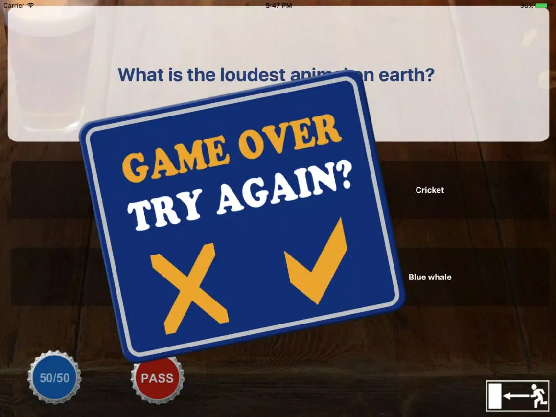 Tangkapan skrin The Great Big Pub Quiz 2017 iPad 