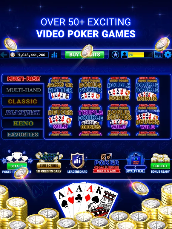 Tangkapan layar Multi-Play Video Poker™ iPad 