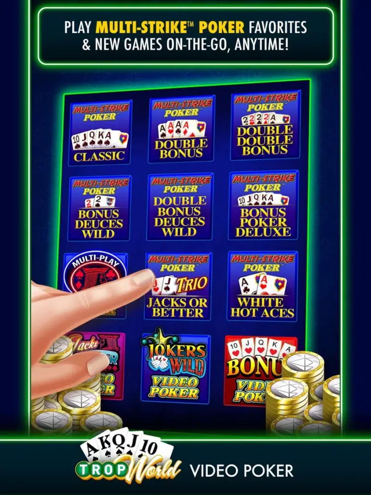 TropWorld Video Poker iPad स्क्रीनशॉट