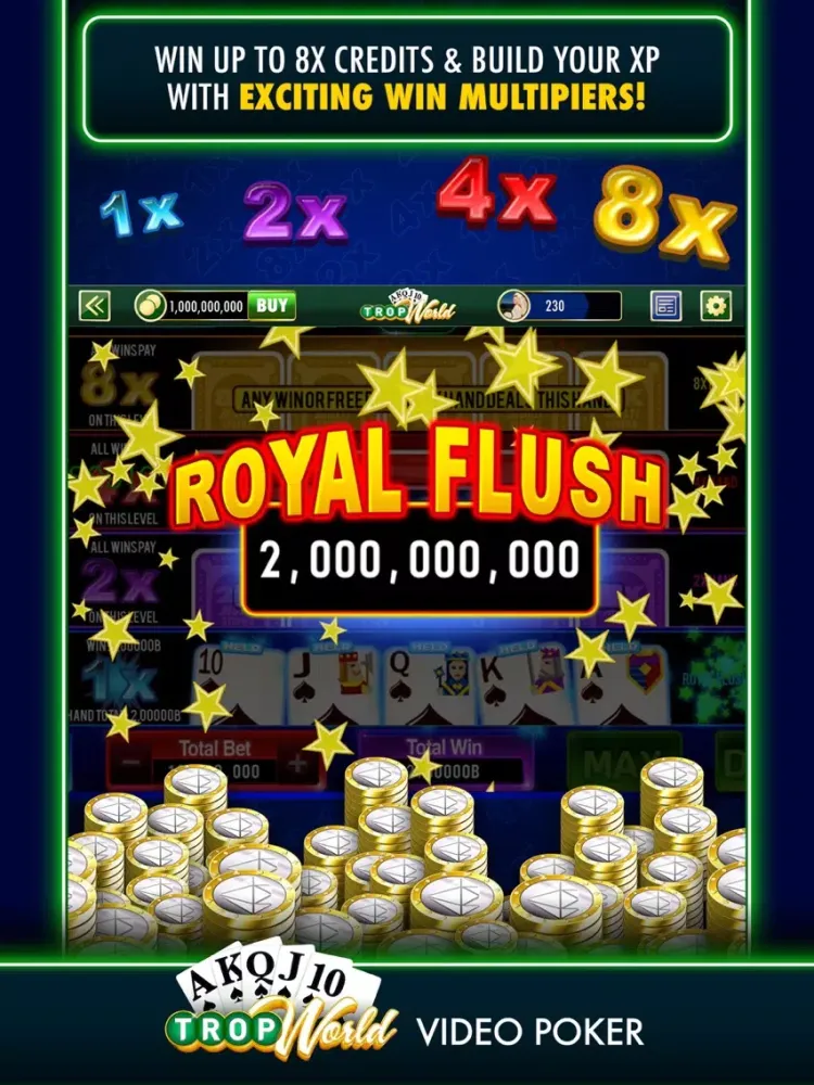 TropWorld Video Poker iPad स्क्रीनशॉट