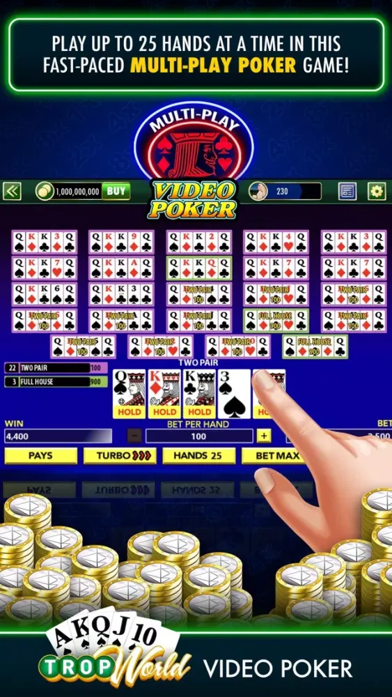 TropWorld Video Poker स्क्रीनशॉट