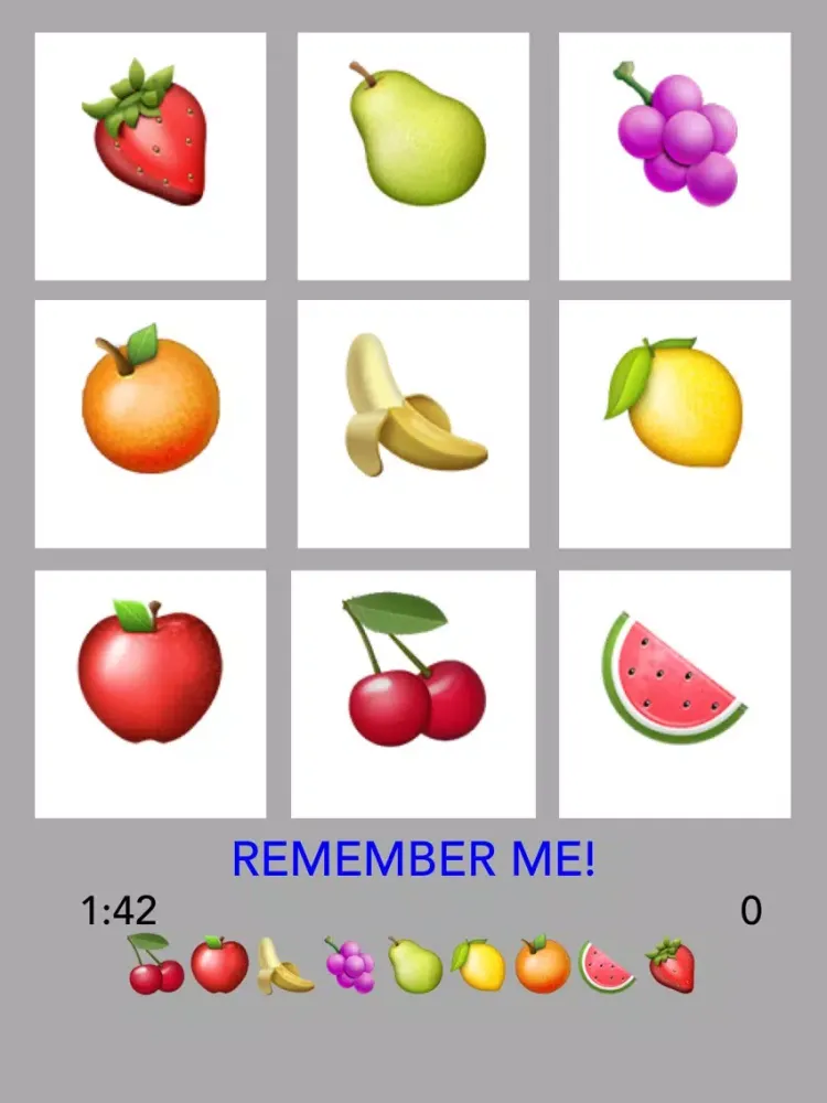 ภาพหน้าจอของ Emoji Fruit Memory - Apples, Strawberries, Lemons and More iPad 