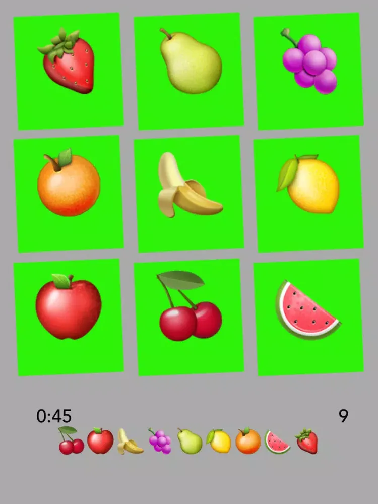 ภาพหน้าจอของ Emoji Fruit Memory - Apples, Strawberries, Lemons and More iPad 