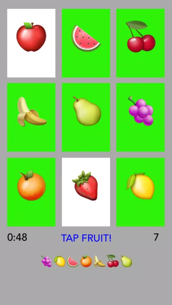 ภาพหน้าจอของ Emoji Fruit Memory - Apples, Strawberries, Lemons and More