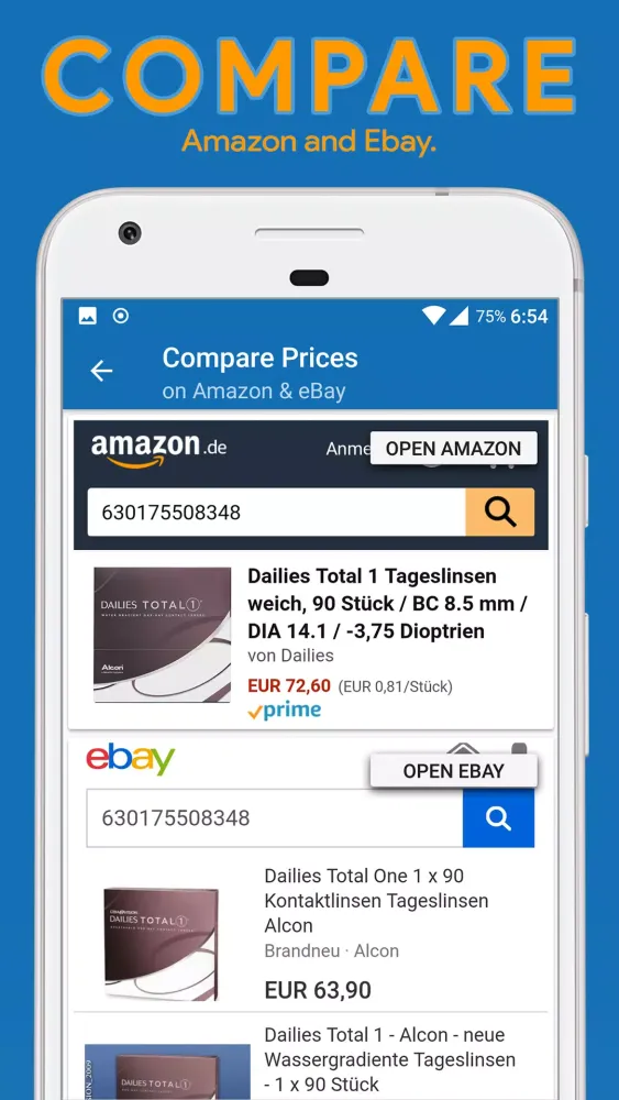 Price compare Amazon & eBay Ekran Görüntüleri