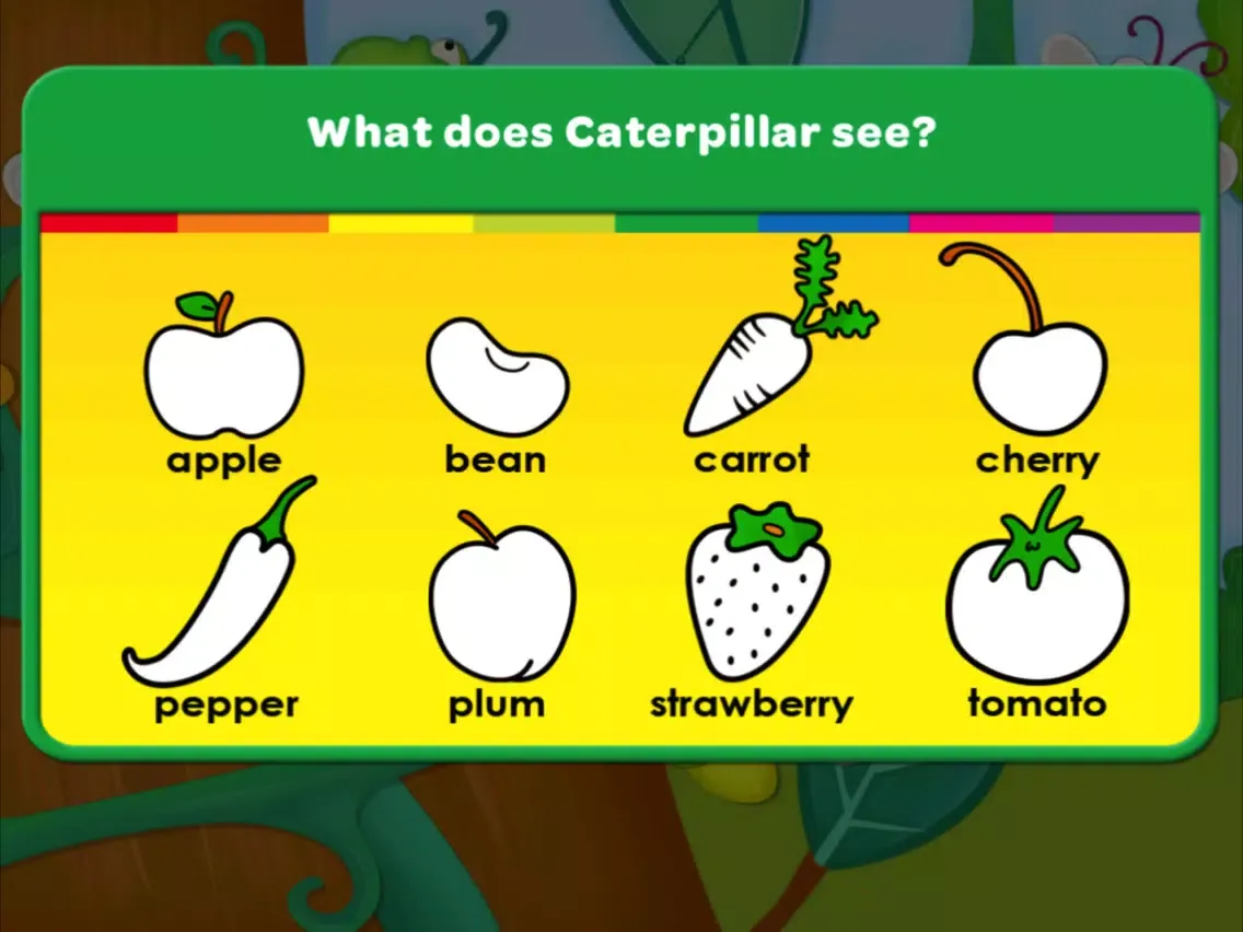 Tangkapan skrin Crayola: Caterpillar's Colors iPad 