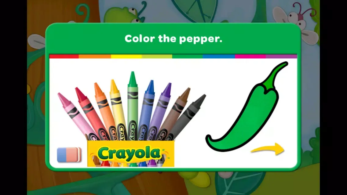 Tangkapan skrin Crayola: Caterpillar's Colors