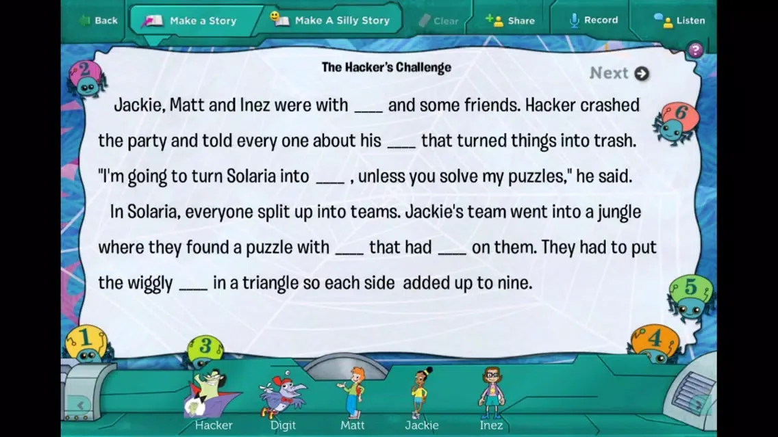 Tangkapan skrin Cyberchase: The Hacker's Challenge