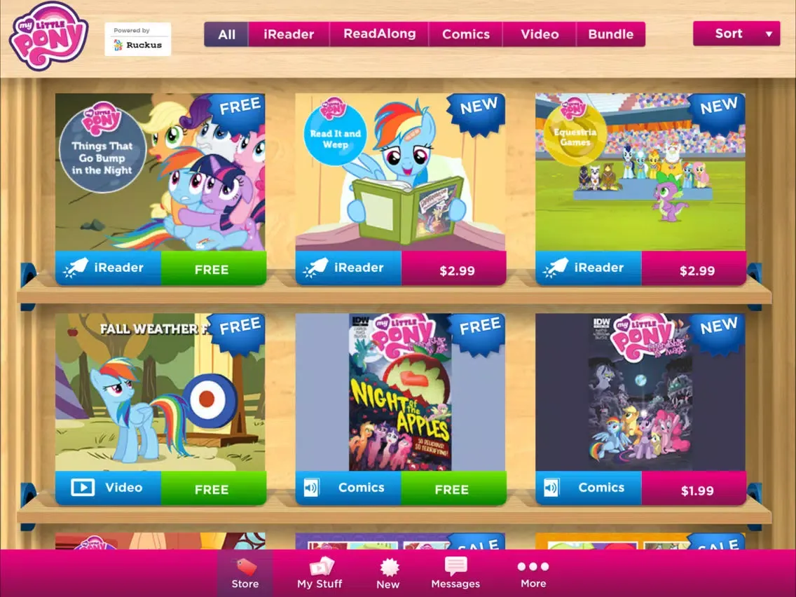 Capturas de tela do My Little Pony eBooks + Comics iPad 