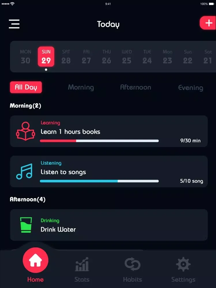 Habit Tracker: focus & record iPad  Screenshots