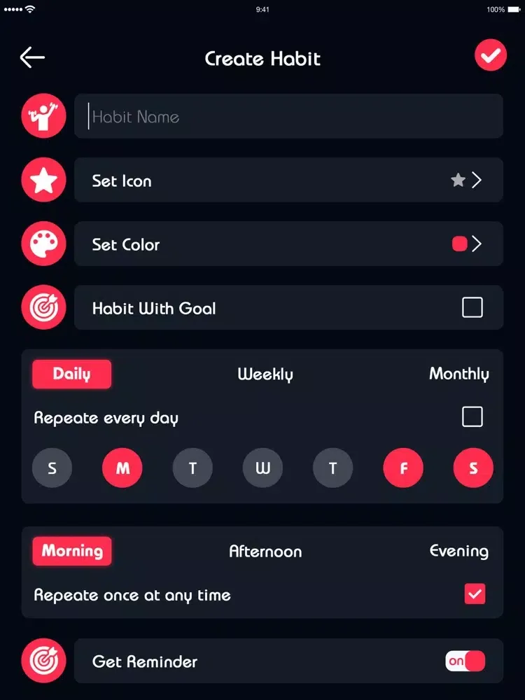Habit Tracker: focus & record iPad  Screenshots