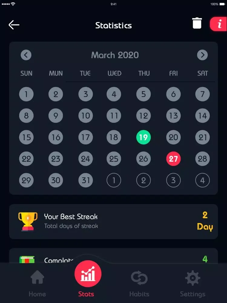 Habit Tracker: focus & record iPad  Screenshots