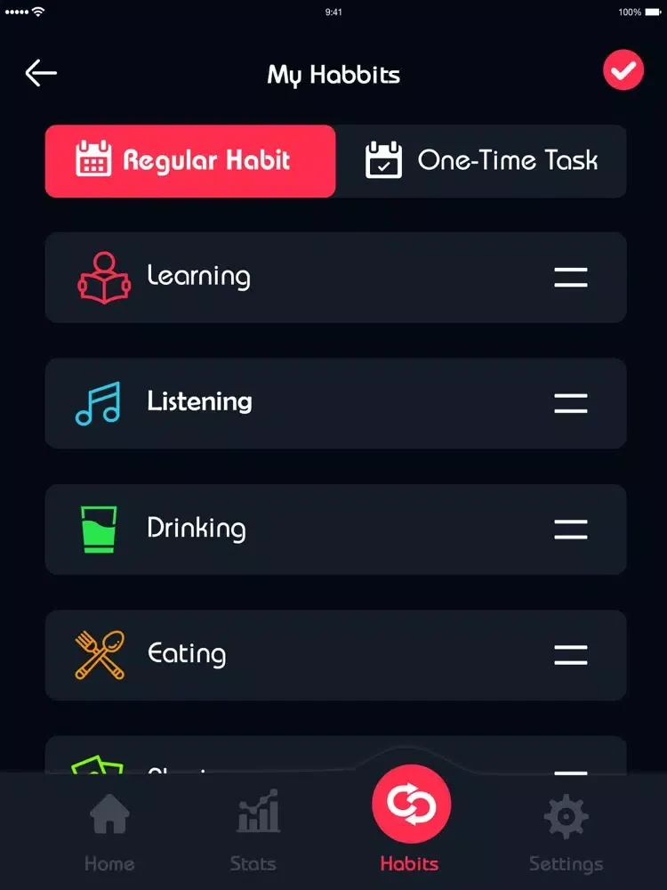 Habit Tracker: focus & record iPad  Screenshots