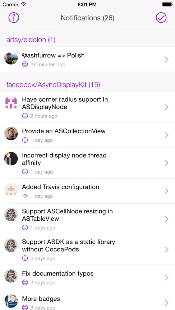 Tangkapan layar Octify - Notifications for Github