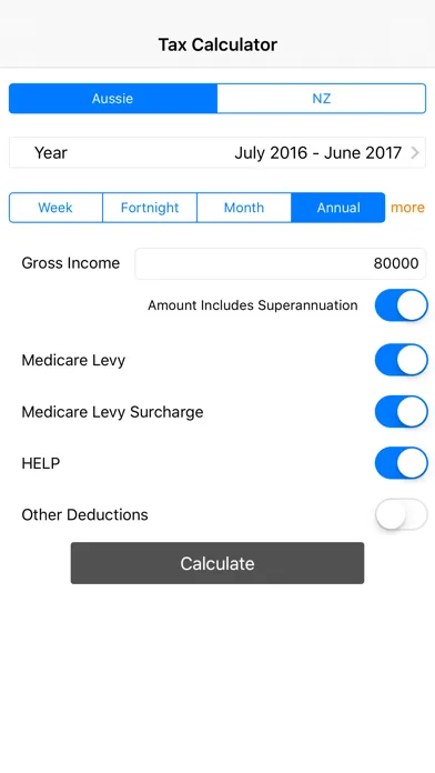 Скриншоты Income Tax Calculator (Aussie & NZ)