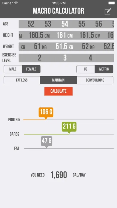 Скриншоты Macro Calculator - Mifflin-St Jeor Formula