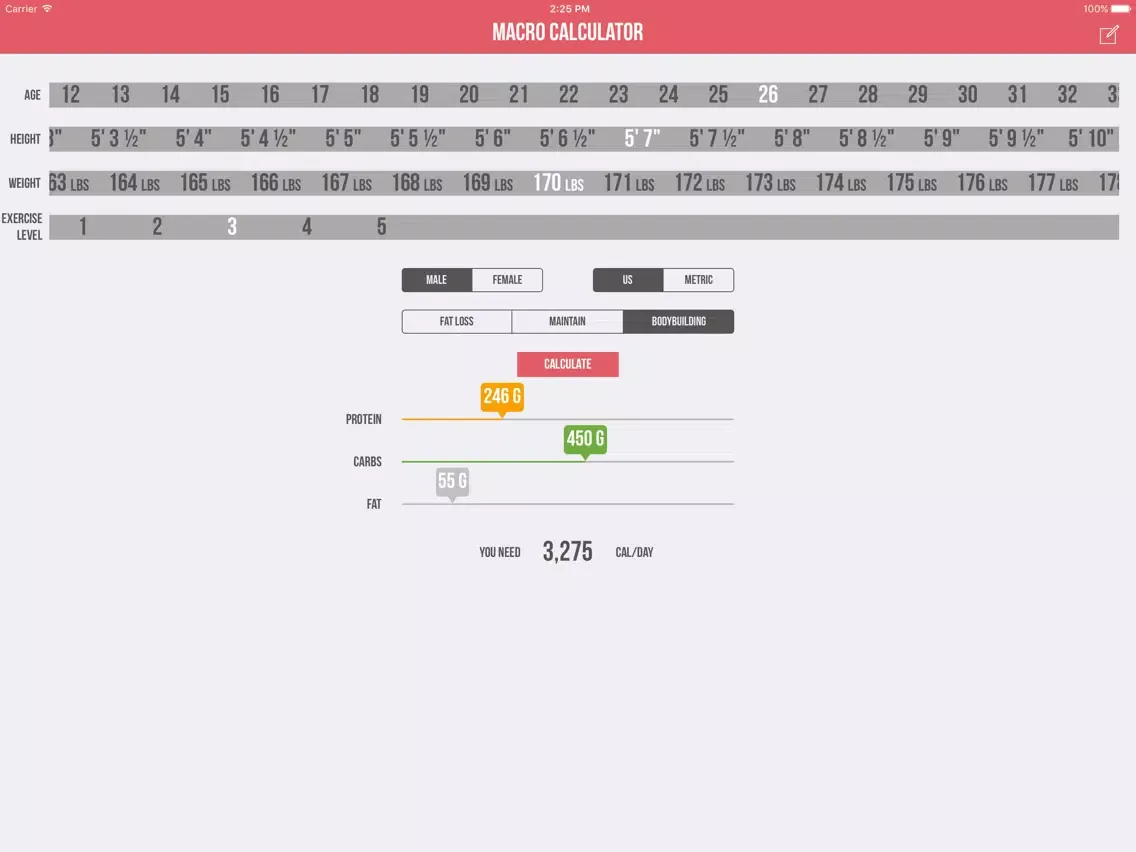 Captures d'écran de Daily Macros - Harris Benedict Formula Based Carb, Protein, Fat Macronutrient ratios and Calorie Calculator iPad 